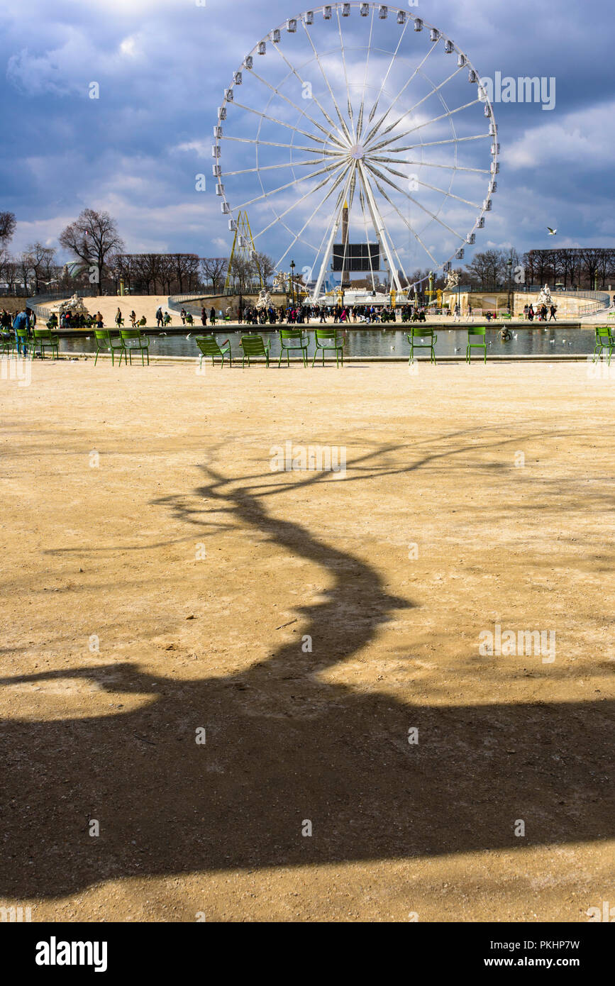 La grande roue, le Grande Roue, dans le Jardin des Tuileries, Paris, France, Europe. Banque D'Images