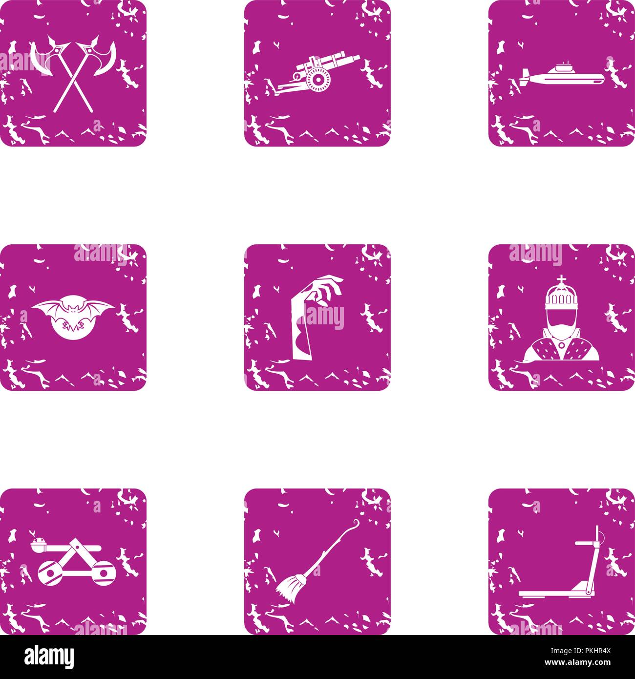 Icons set de longue date, grunge style Illustration de Vecteur