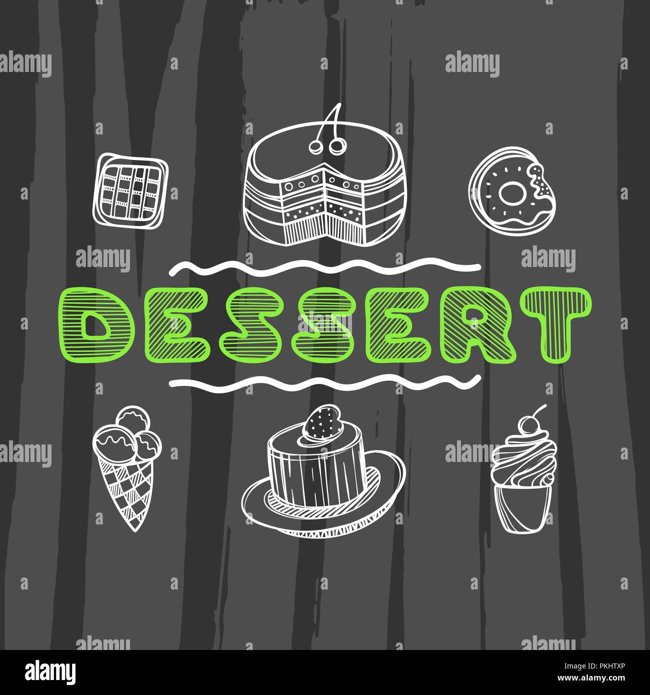 Menu à la main pour cafe avec de la nourriture. Croquis concept illustration. Illustration de Vecteur