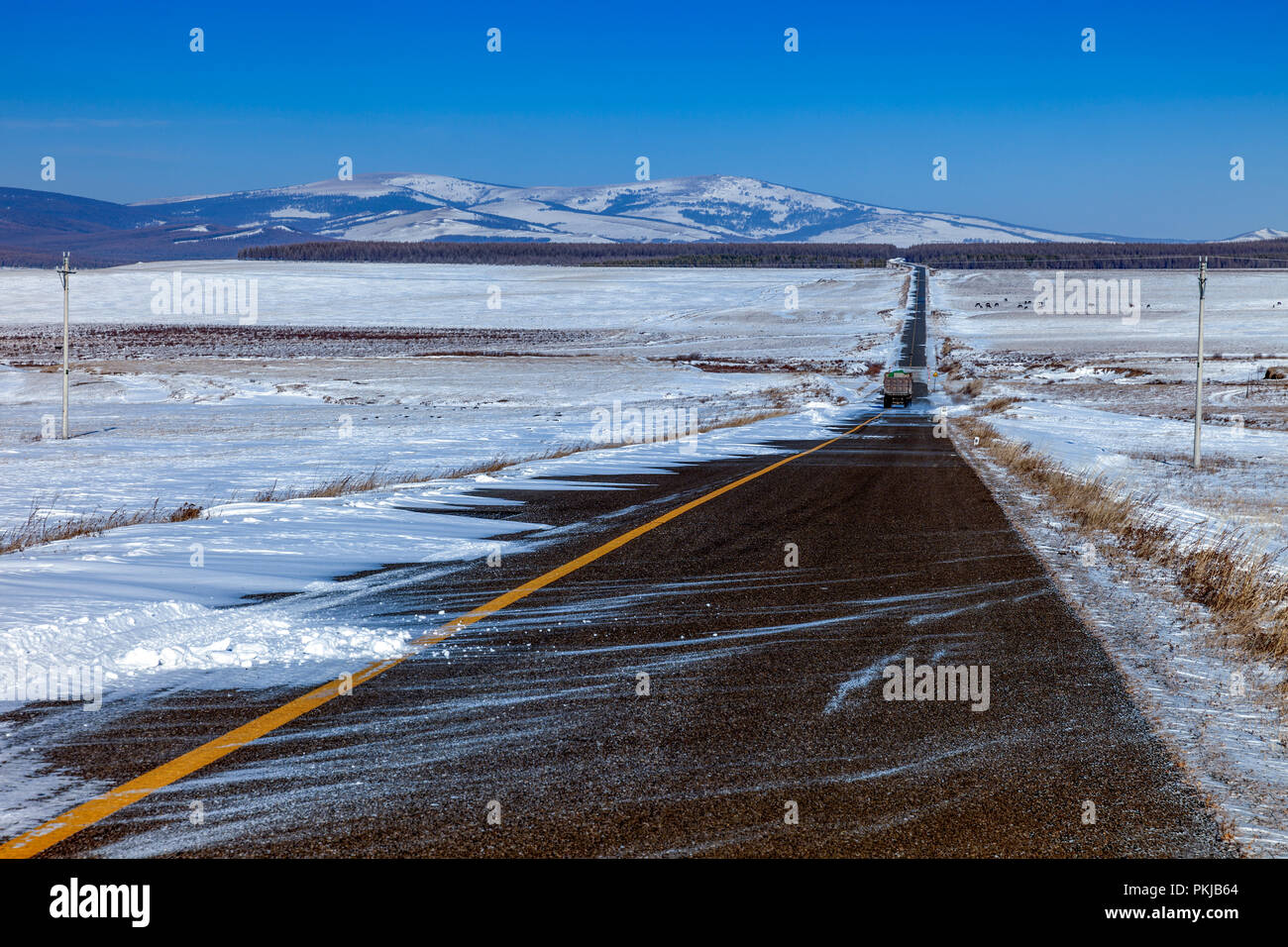 Bashang highway en Mongolie Intérieure Banque D'Images