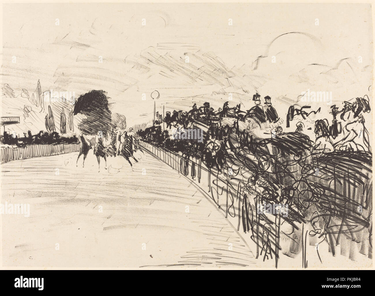 Les Courses (Les cours). En date du : 1865. Dimensions : hors tout : 37,2 x 52,1 cm (14 5/8 x 20 1/2 in.). Technique : lithographie. Musée : National Gallery of Art, Washington DC. Auteur : Edouard Manet. Banque D'Images