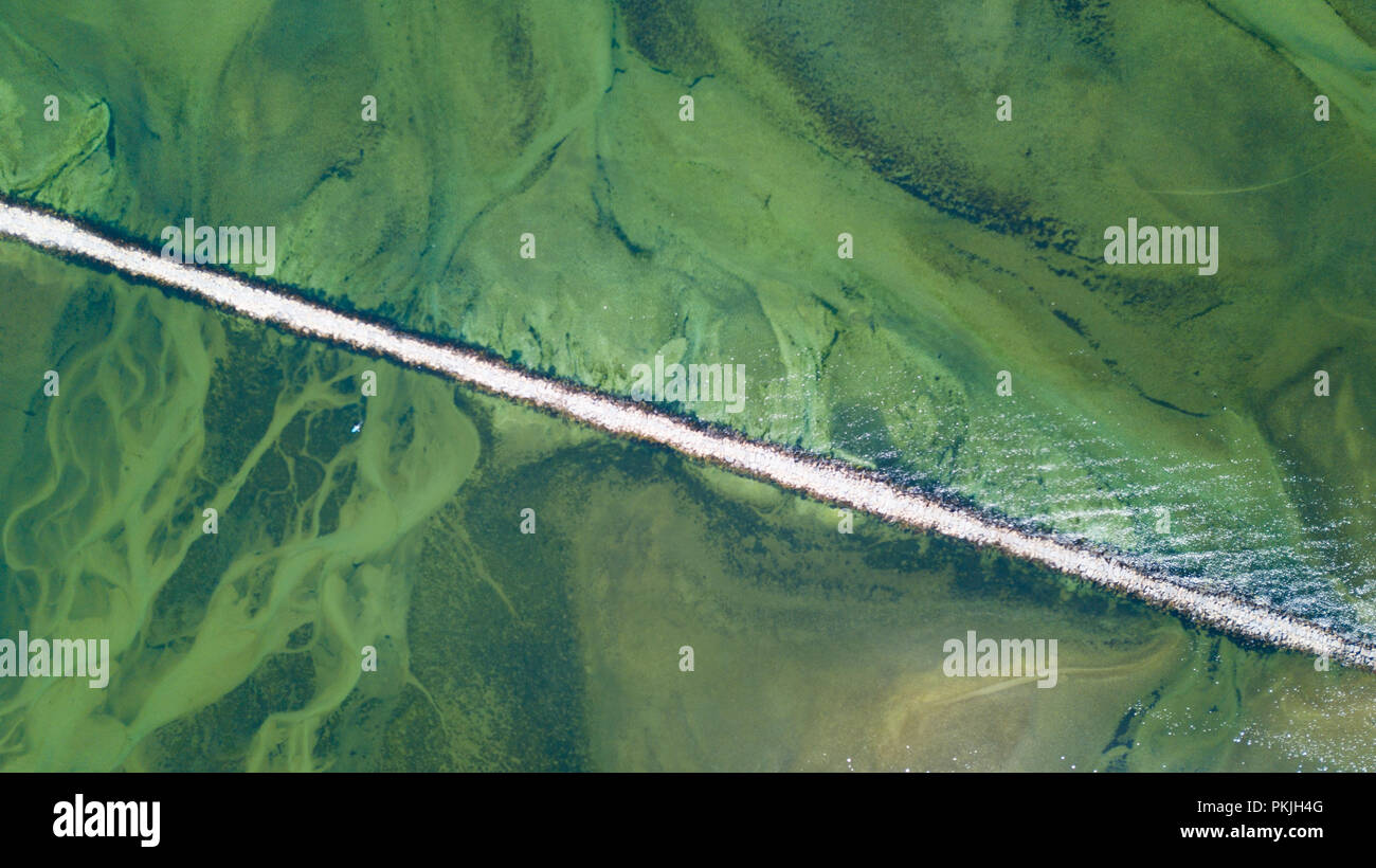 Vue aérienne du pont-jetée, Provincetown Provincetown, MA, États-Unis Banque D'Images