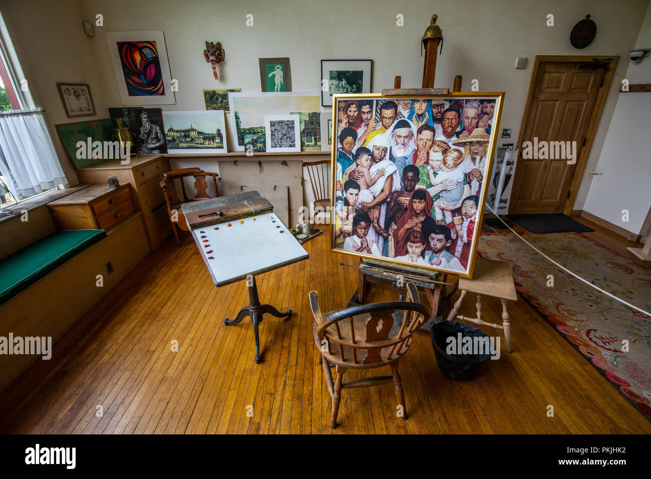 Le studio de Norman Rockwell, Norman Rockwell Museum, Stockbridge, comté de Berkshire, Massachusetts, USA Banque D'Images