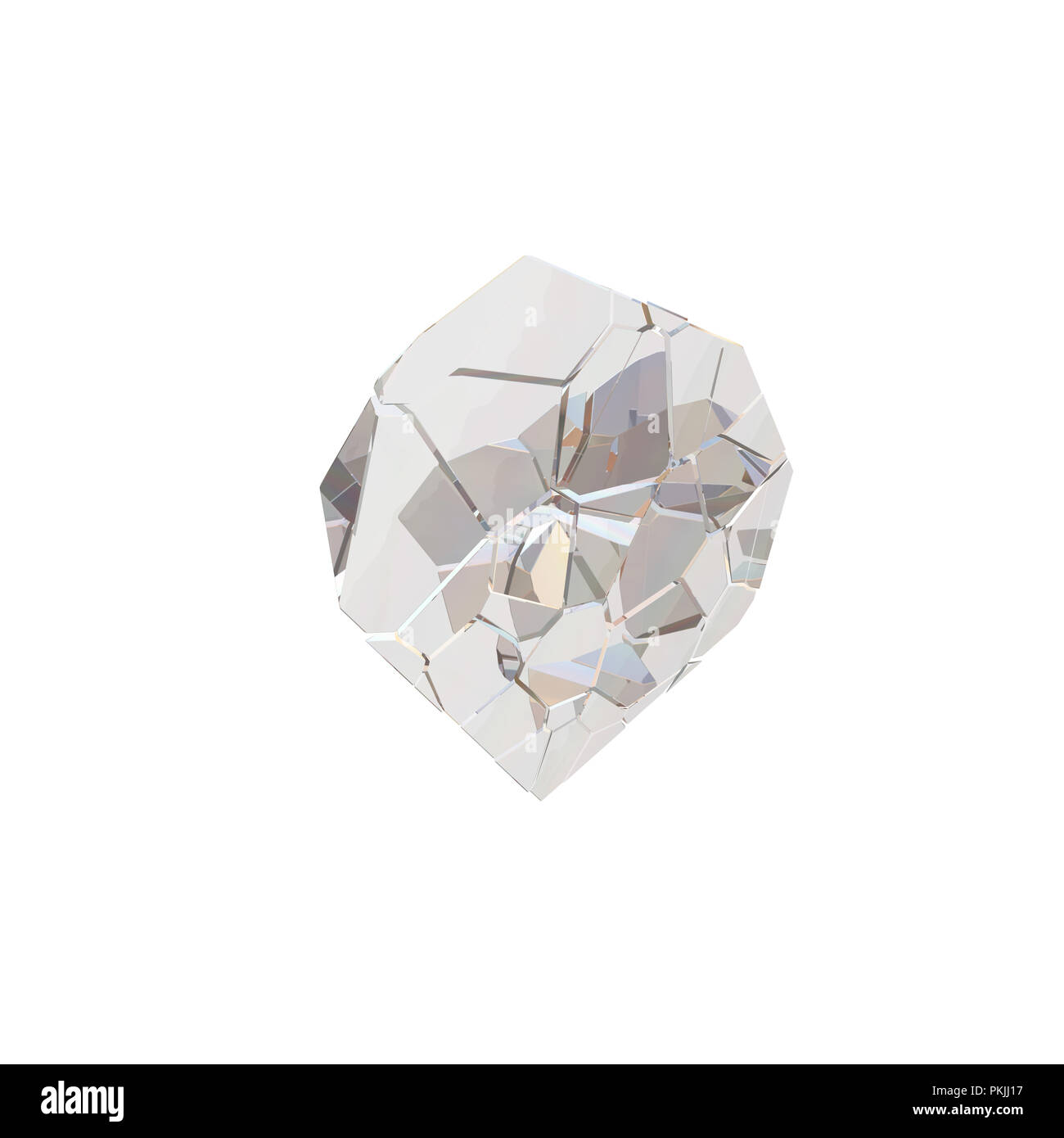 Diamant de couleur incroyable Arc-en-ciel bleu flamme Quartz cristal Aqua aura macro closeup cluster isolé sur fond blanc. Bijoux abstrait 3d illustration Banque D'Images