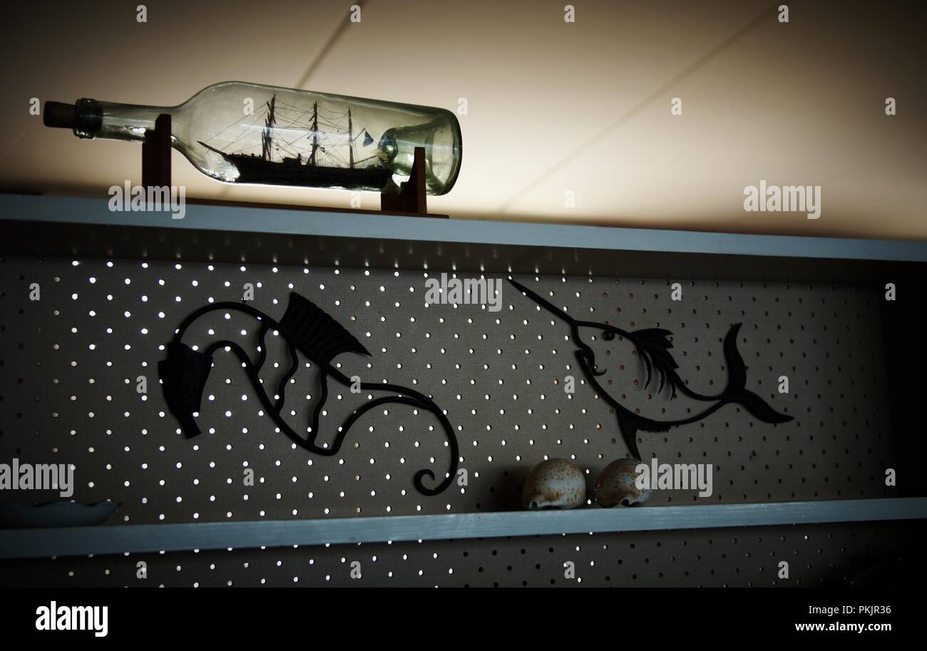 Dans un décor marin vintage accueil. Banque D'Images