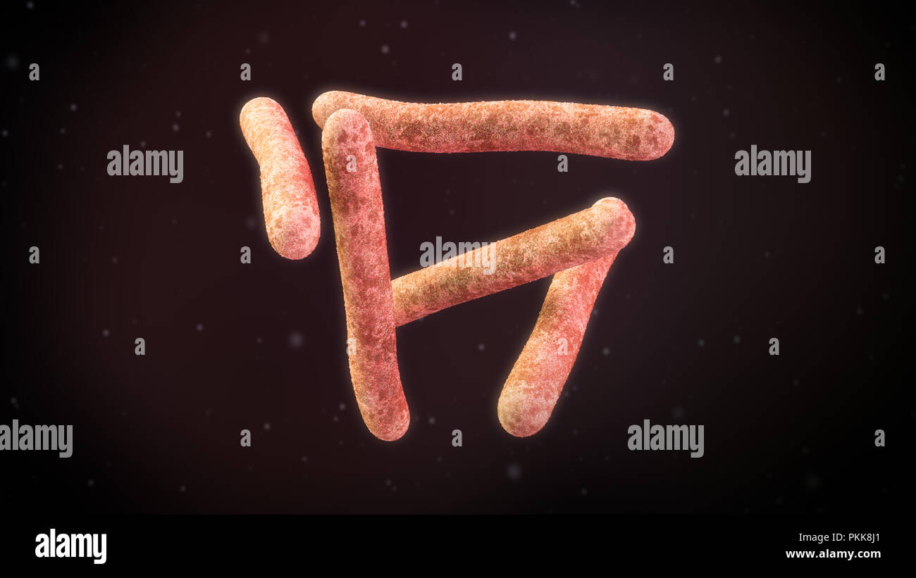 Illustration 3d d'une bactérie Mycobacterium tuberculosis Banque D'Images