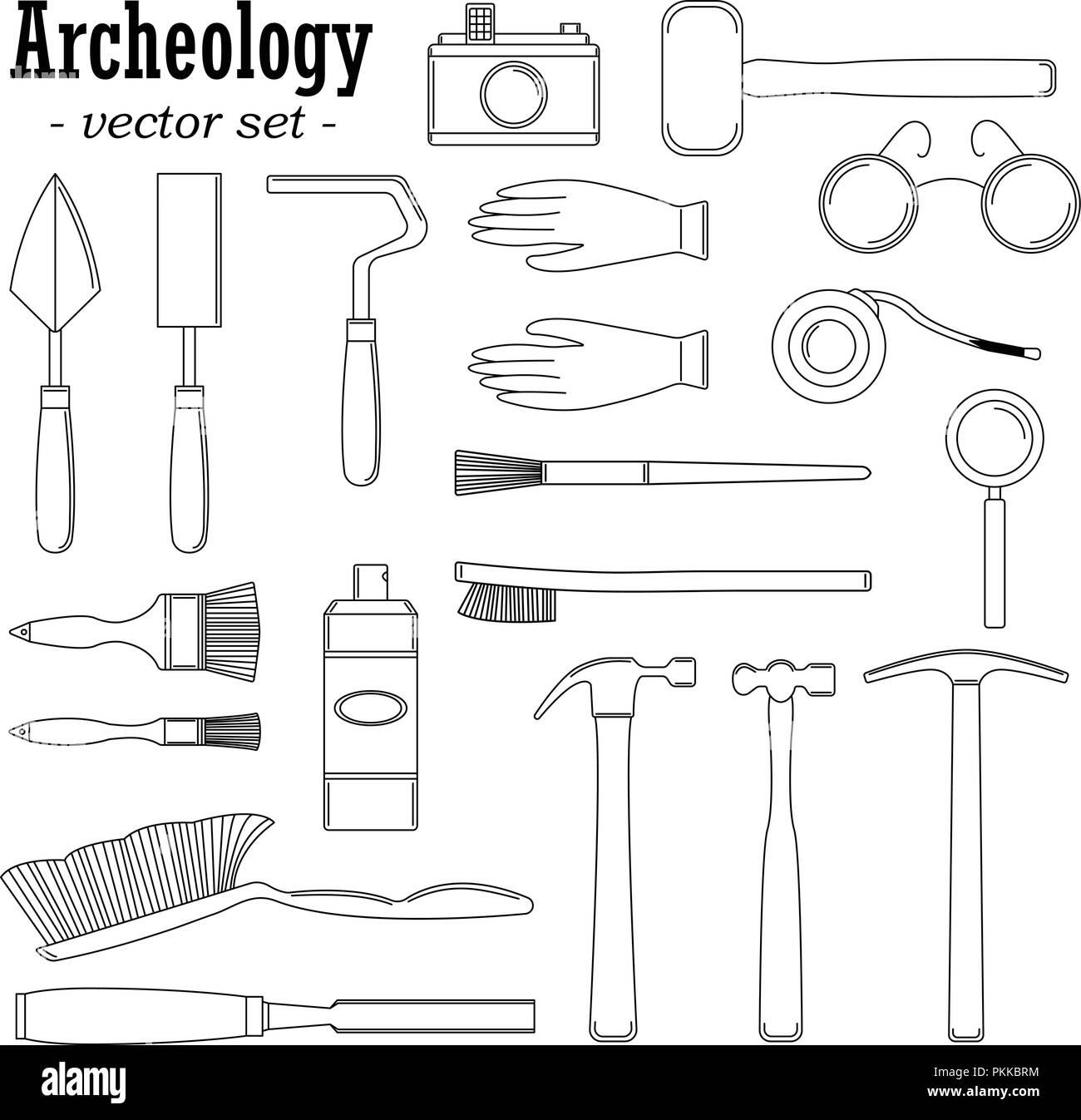 Un ensemble d'illustrations vectorielles pour les archéologues et les géologues. Illustration de Vecteur