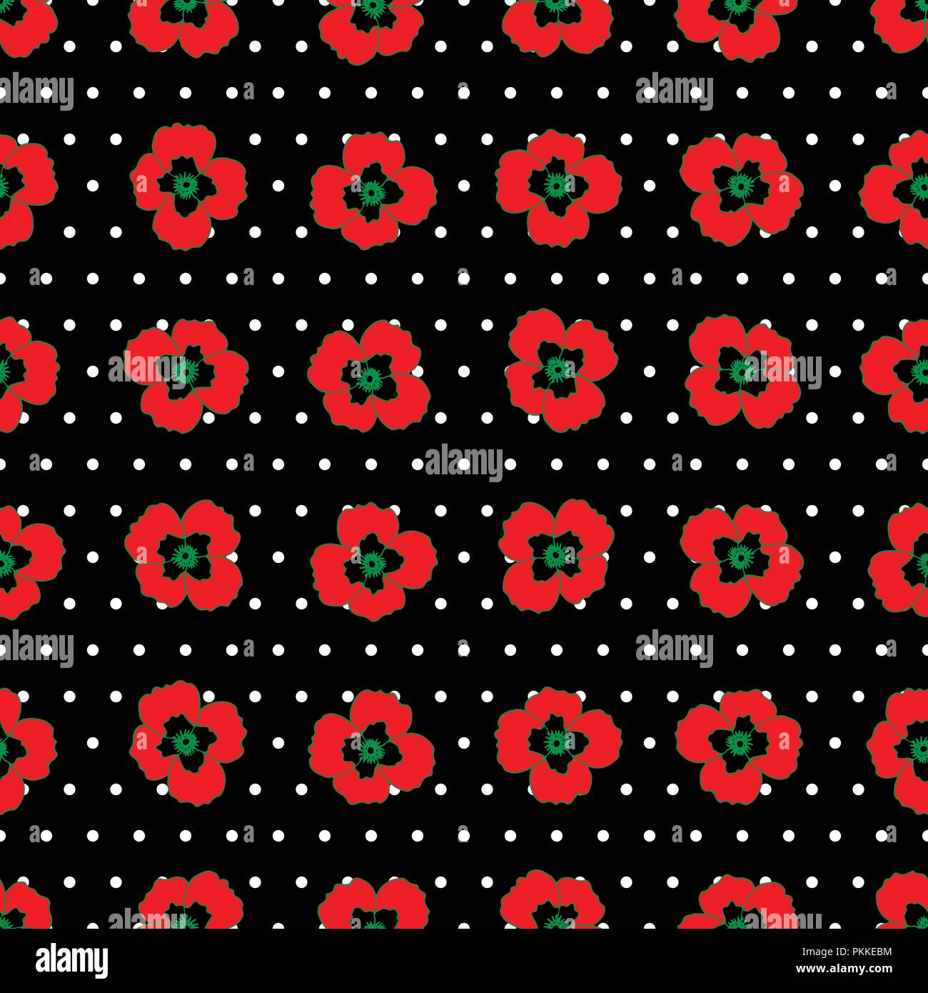 Fleur lumineuse modèle transparent avec les coquelicots. Illustration de Vecteur