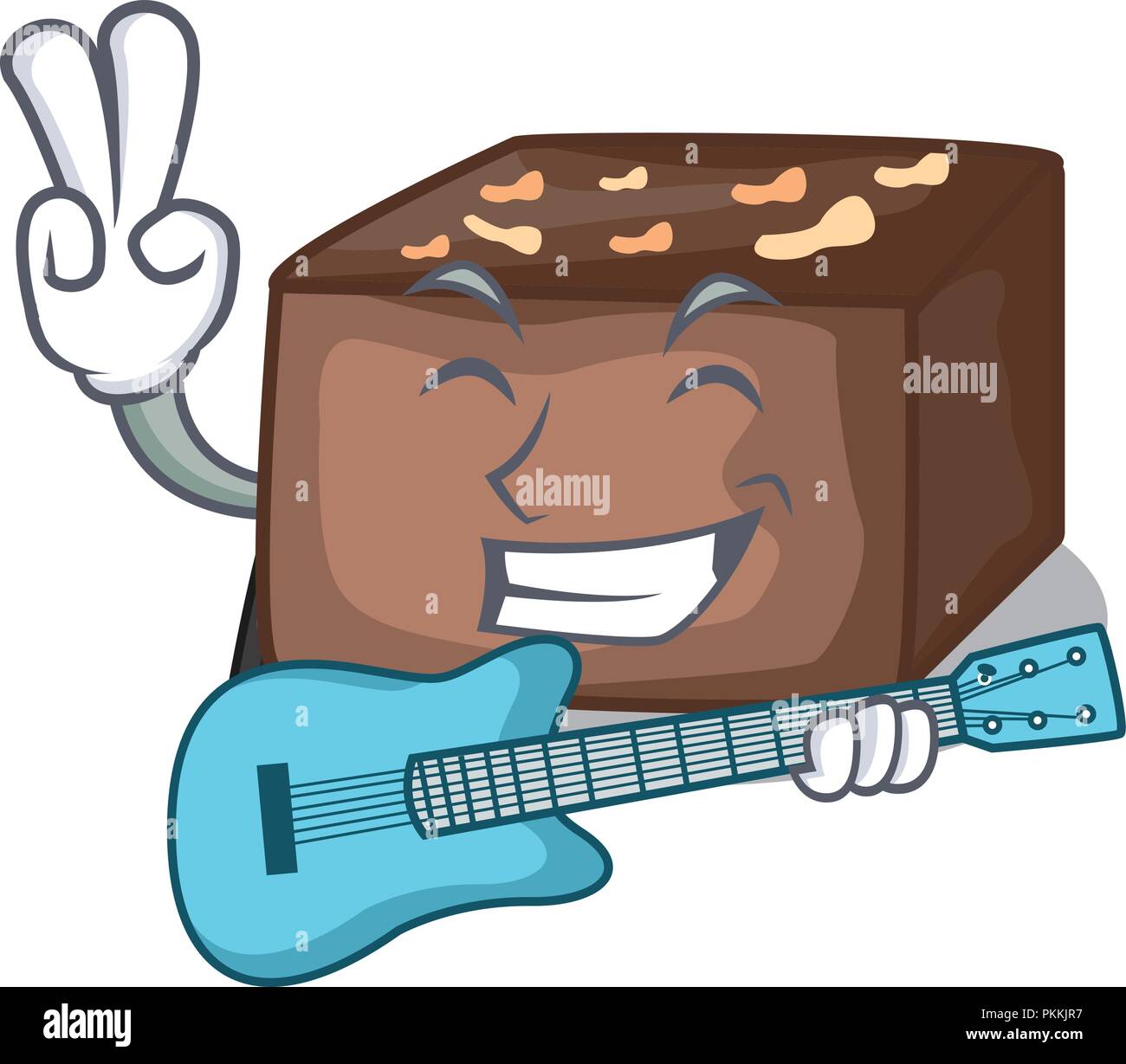 Avec Guitare De Gateau Sucre Aux Amandes Et Creme Cartoon Image Vectorielle Stock Alamy