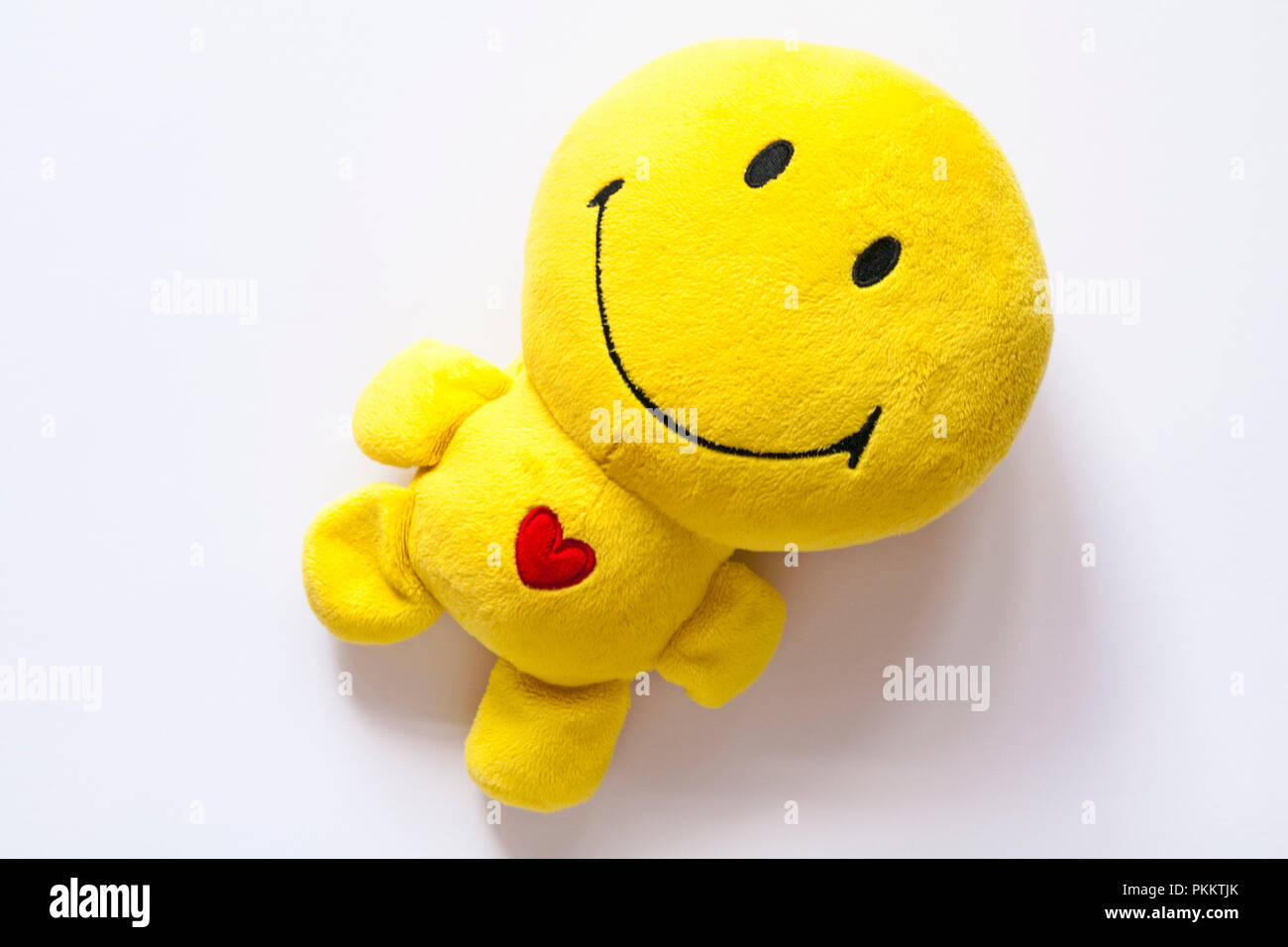 Smiley teddy en peluche douce isolé sur fond blanc Photo Stock - Alamy