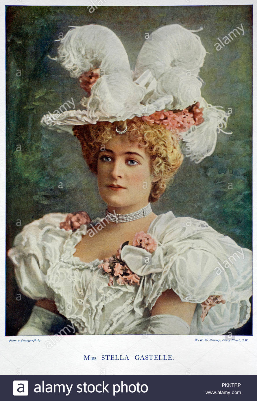 Stella Gastelle, d1936, est une actrice anglaise, illustration couleur à partir de 1899. Banque D'Images