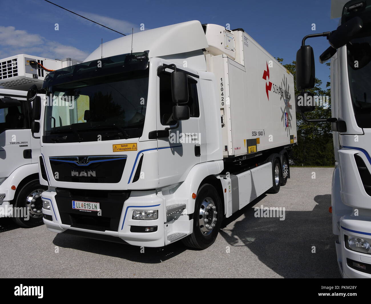 Chariot électrique est testé en Autriche par l'homme company Banque D'Images