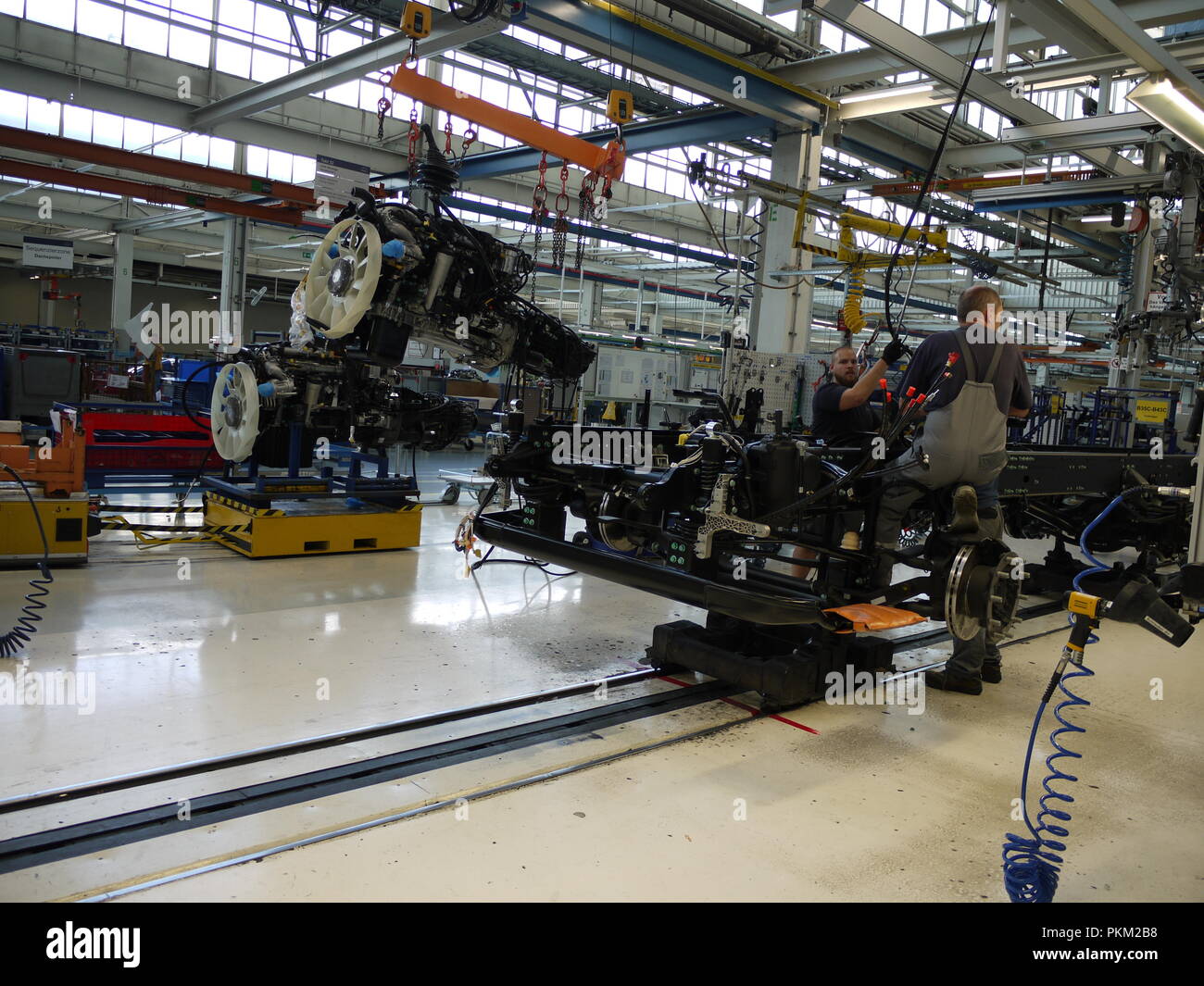 Ligne de production dans l'usine de camions de l'homme, à Steyr (Autriche) Banque D'Images