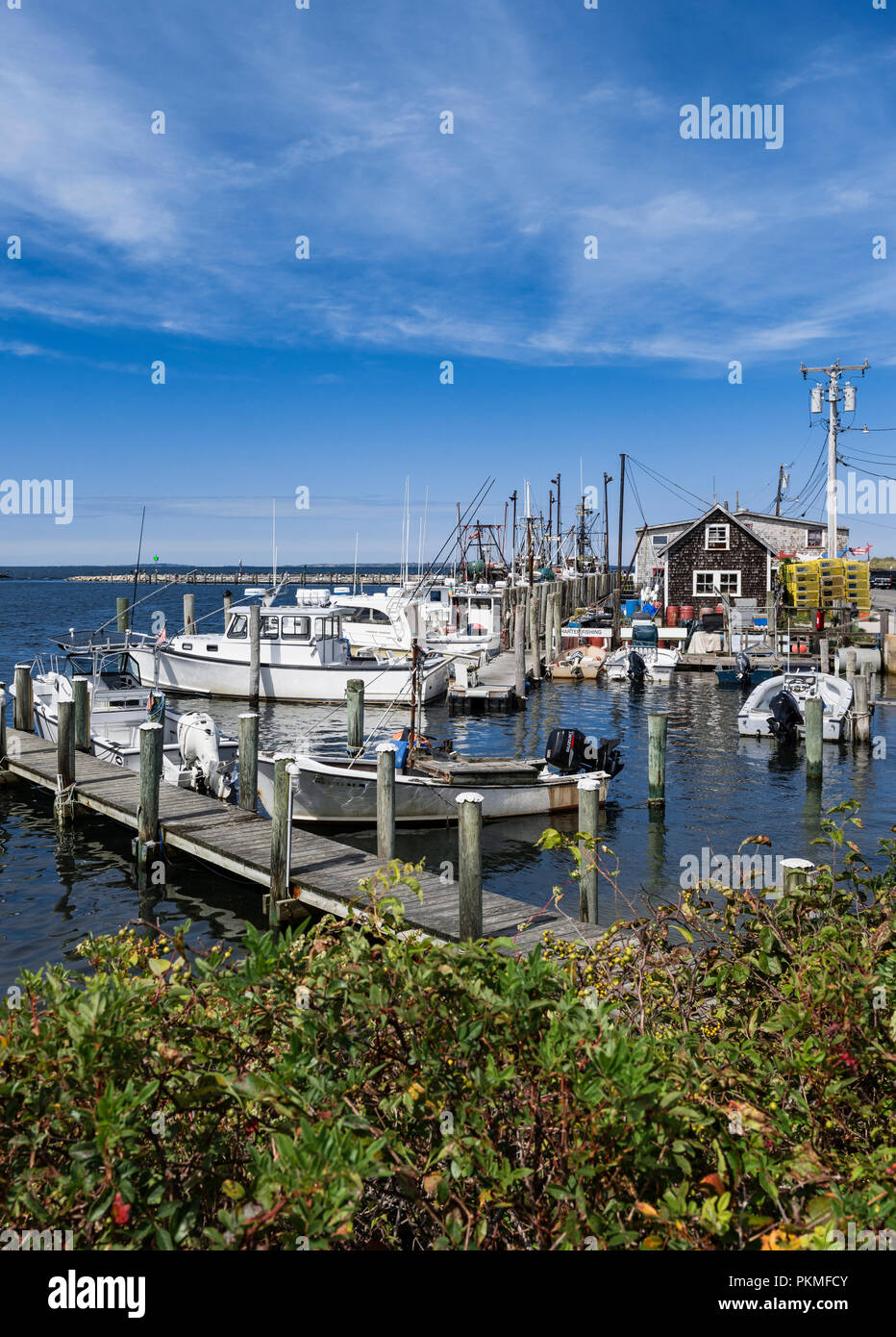 Pittoresque village de pêcheurs de Menemsha, Chilmark, Martha's Vineyard, Massachusetts, USA. Banque D'Images