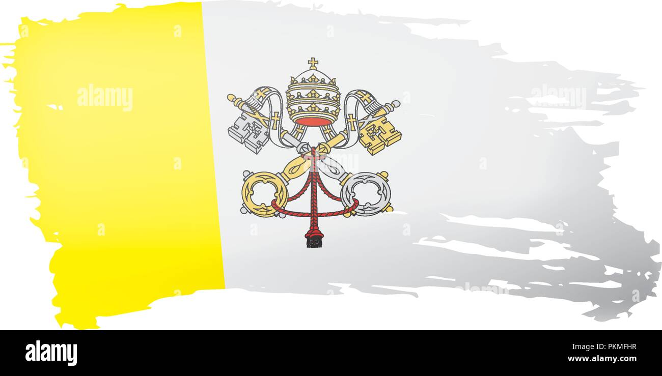 Drapeau du Vatican, vector illustration sur fond blanc Illustration de Vecteur