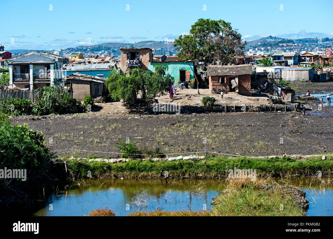 Villes de banlieue d'Antananarivo, Madagascar Banque D'Images