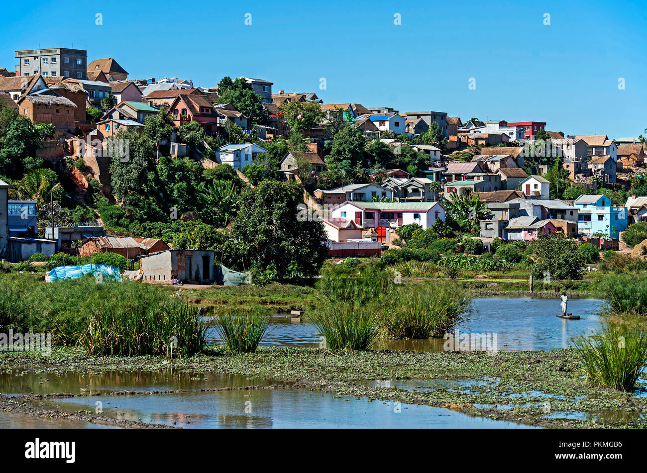 Villes de banlieue d'Antananarivo, Madagascar Banque D'Images