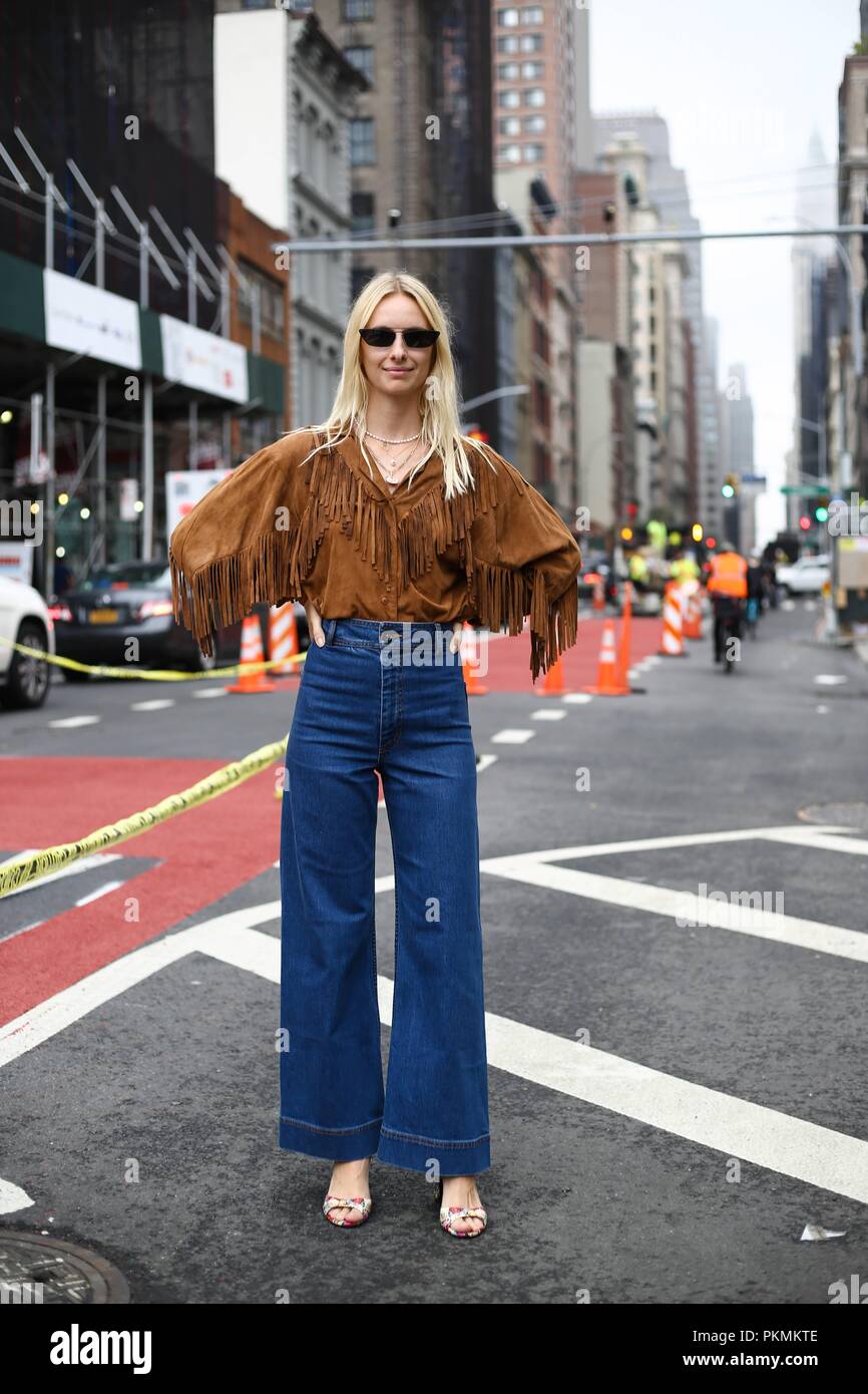 Franziska Nellessen posant dans la rue en dehors de la Maryam Nassir montrer lors de la Fashion Week de New York - Sept 12, 2018 - Photo : Manhattan Piste ***pour un usage éditorial uniquement*** | conditions dans le monde entier Banque D'Images