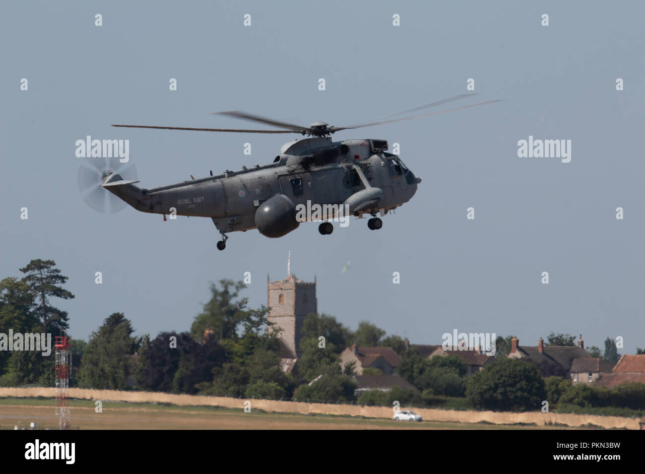 L'image de fichier La Royal Navy l'ASaC Sea King MK 7 sont à faire un dernier passage aérien sur le Sud Ouest de l'Angleterre le 18 septembre 2018 pour marquer la fin de quarante-neuf ans de service avec la Fleet Air Arm 849 AN ont piloté les Bourne Air version d'alerte précoce des Sea King depuis 1982 ici est l'un des derniers rois de la mer à Yeovilton lors de sa dernière journée de l'air à affichage Flyning/ Banque D'Images