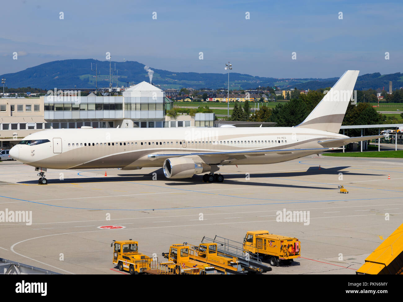 Salzbourg/Allemagne 10 Mars 2018 : le Boeing 767 de Roman Abramowitsch Banque D'Images