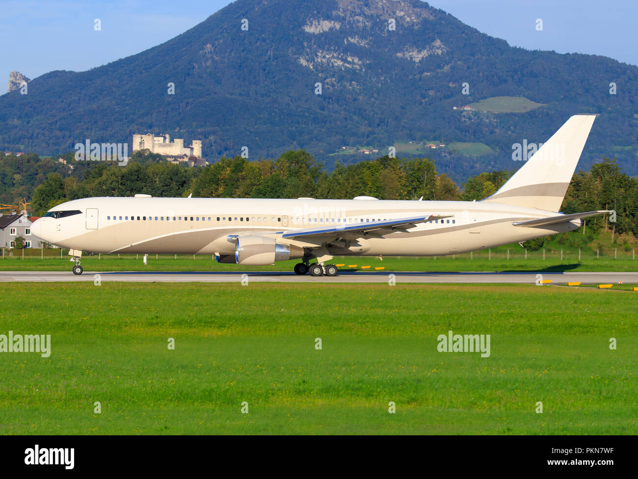 Salzbourg/Allemagne 10 Mars 2018 : le Boeing 767 de Roman Abramowitsch Banque D'Images