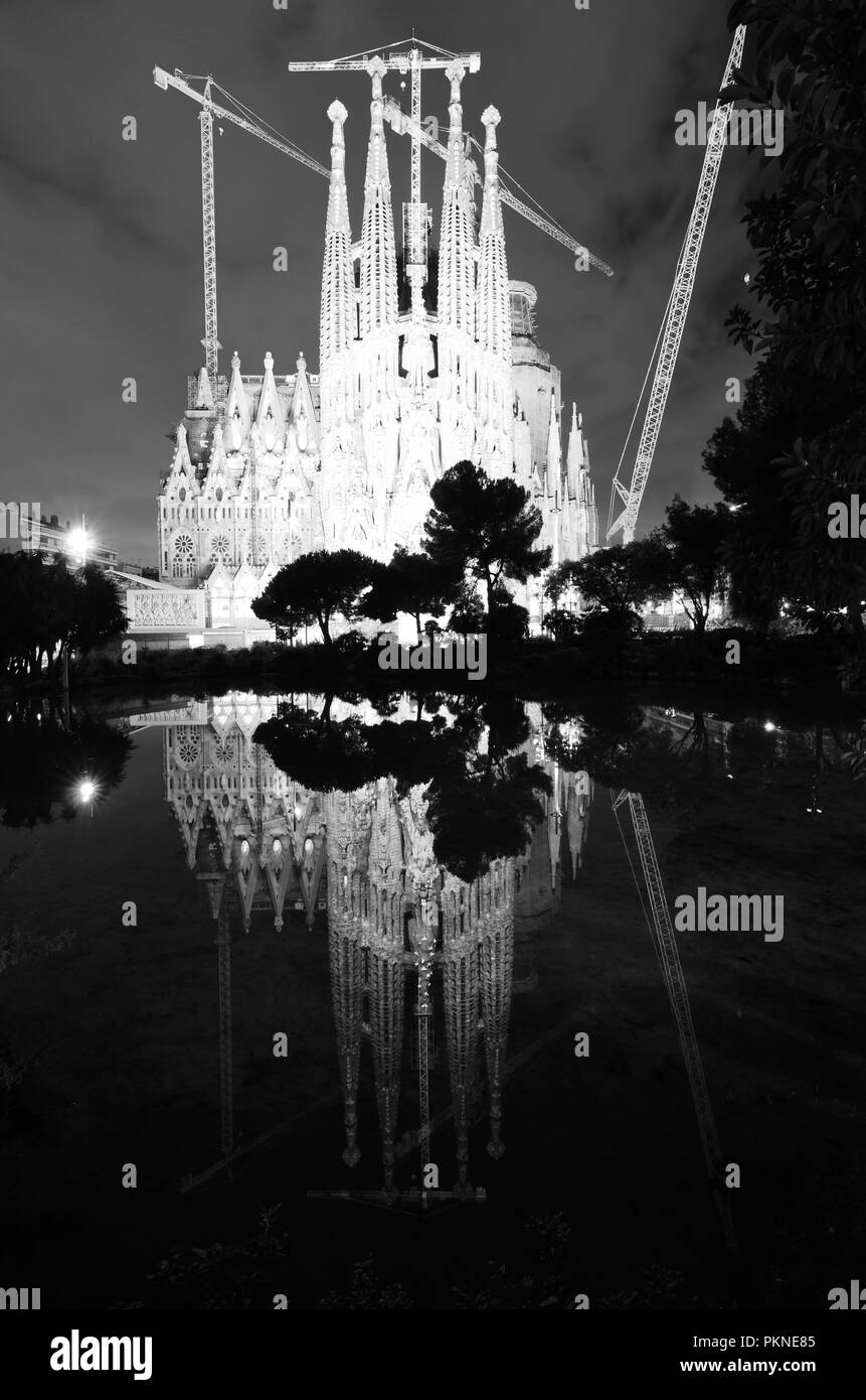 La Sagrada Familia, Barcelone, Espagne. Banque D'Images