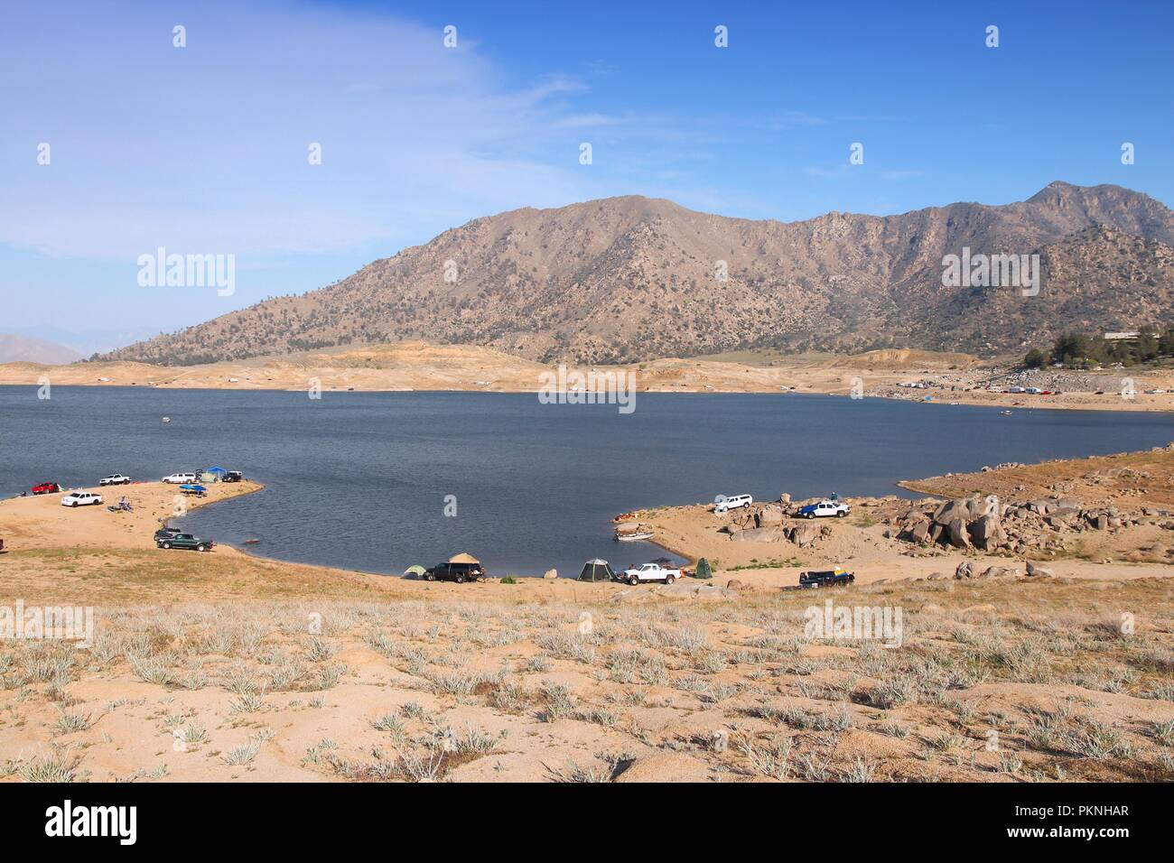 La sécheresse en Californie - faible niveau de Lake Isabella dans Comté de Kern. United States paysage. Banque D'Images
