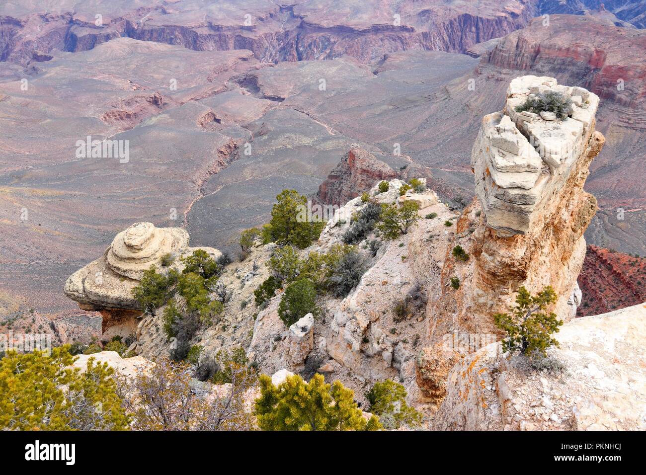 Grand Canyon, Arizona - American vue paysage de Yaki Point. Banque D'Images