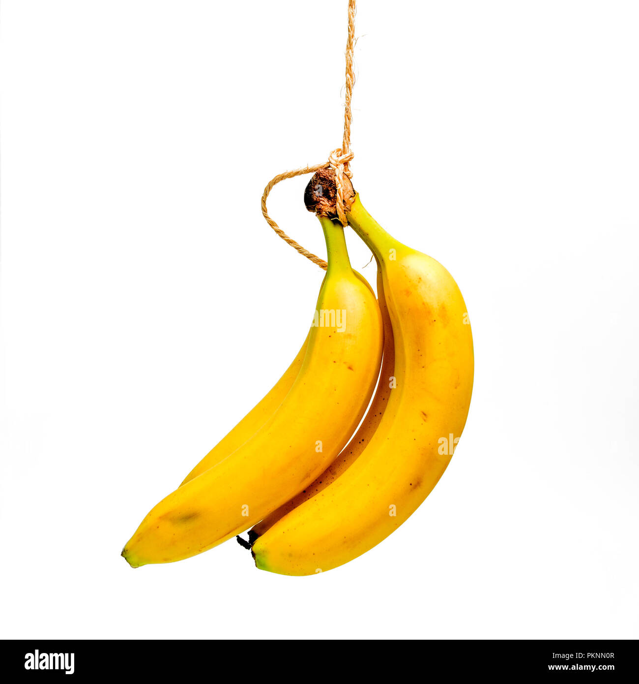 Bananes sur un fond blanc, décoration Banque D'Images