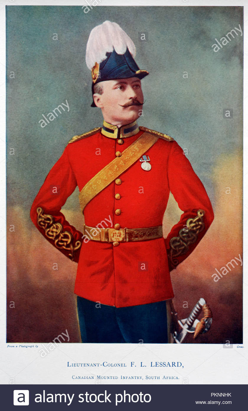 Le lieutenant-colonel François-Louis Lessard, 1860-1927, était un commandant, Royal Canadian Dragoons. Illustration couleur à partir de 1900 Banque D'Images