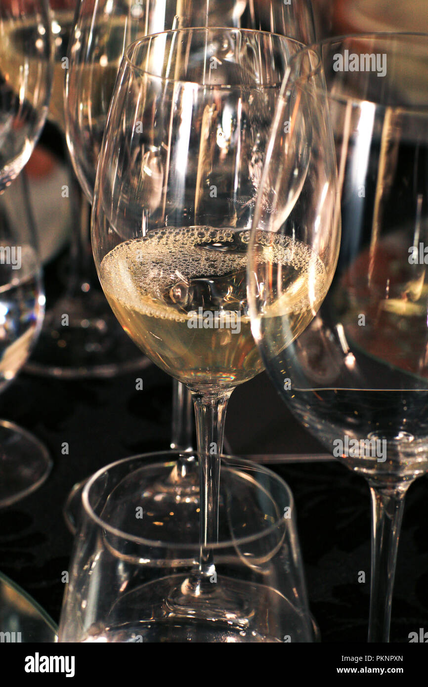 Verre de vin blanc Banque D'Images