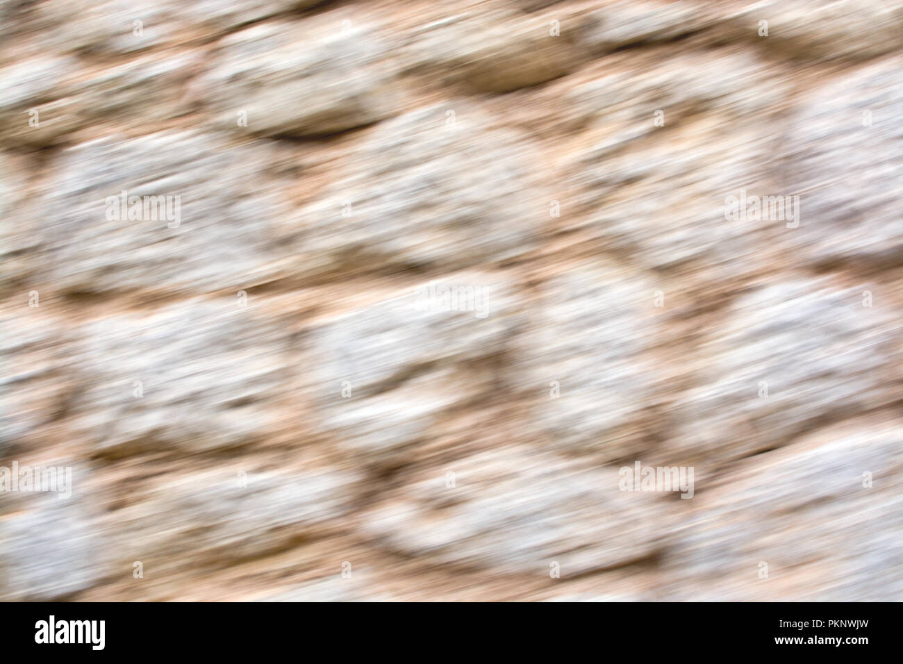 Mur de pierres sèches dans un flou de vitesse à Mallorca, Espagne. Banque D'Images