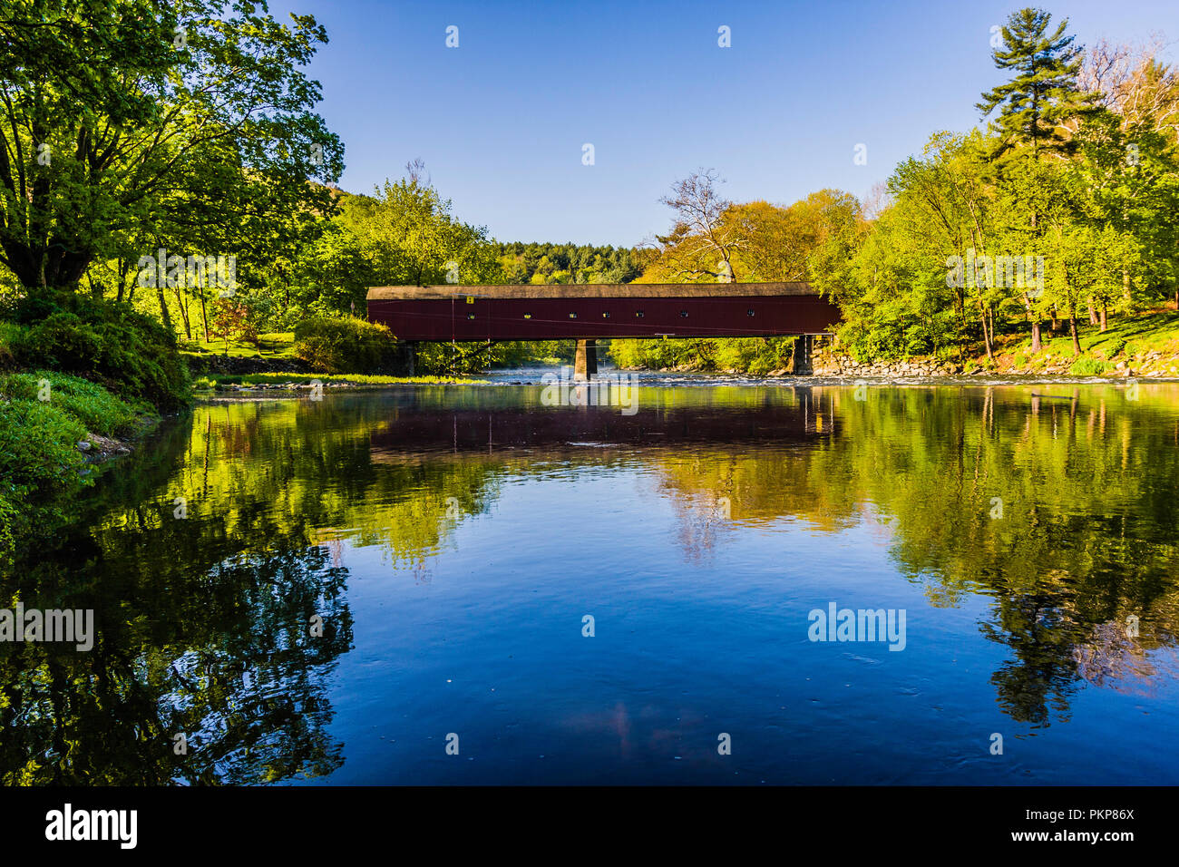 Pont couvert en   West Cornwall, Connecticut, Etats-Unis Banque D'Images