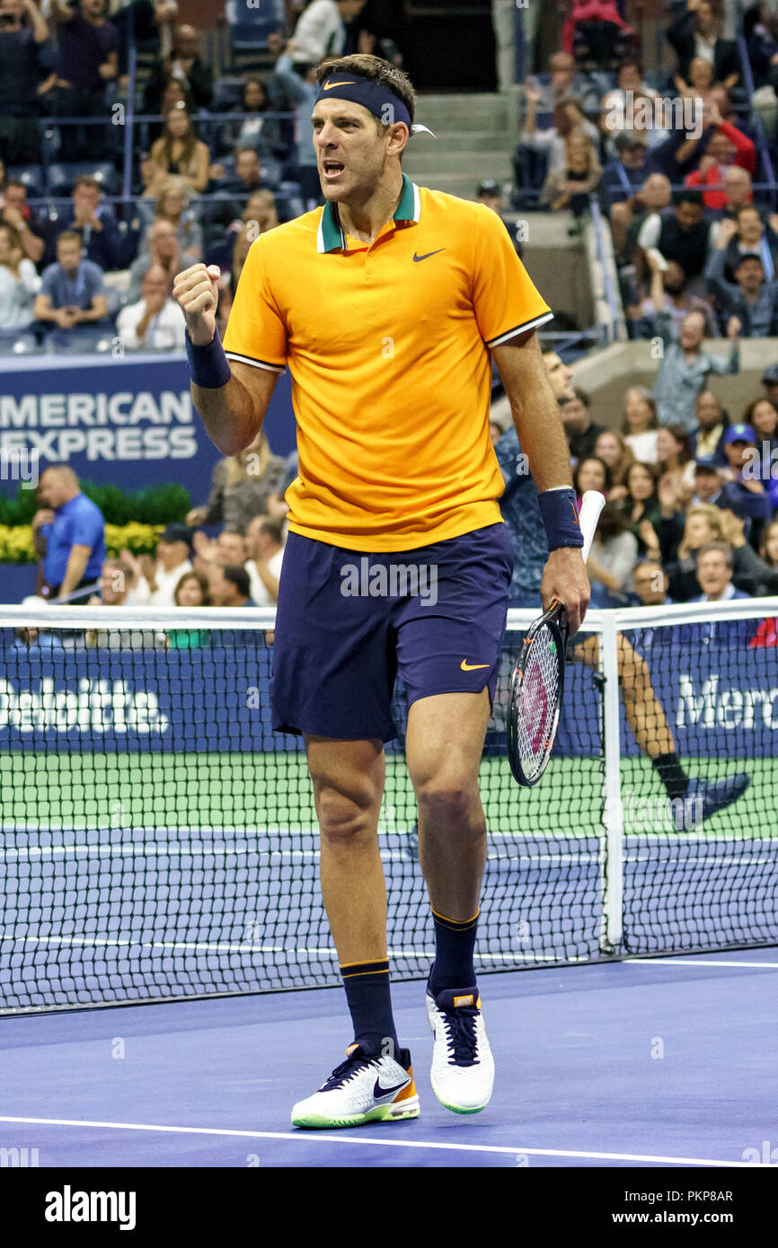 Juan Martin del Potro (ARG) lors de la finale chez les hommes à l'US Open de Tennis 2018. Banque D'Images