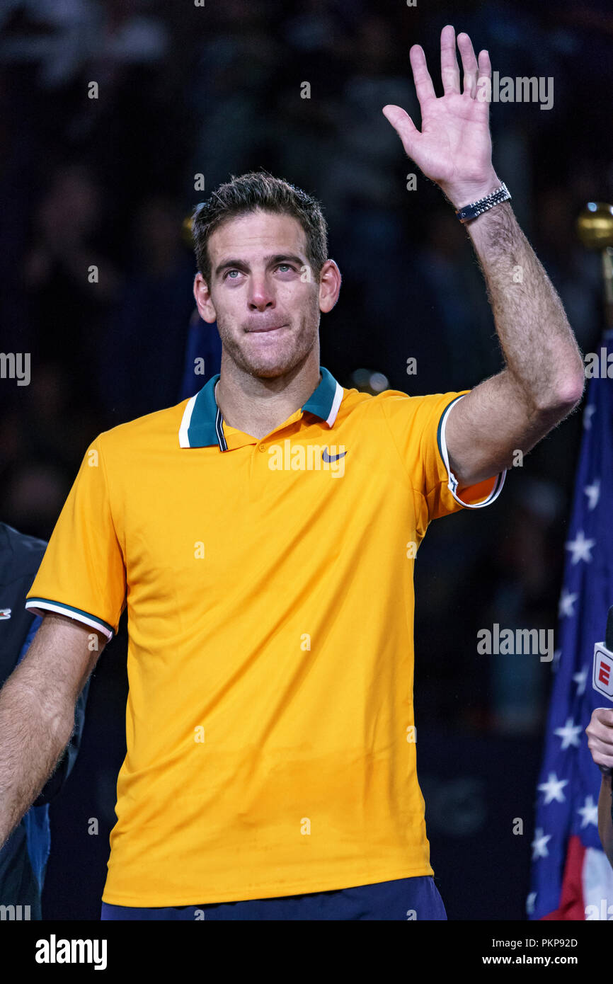 Juan Martin del Potro (ARG) finaliste dans la finale chez les hommes à l'US Open de Tennis 2018. Banque D'Images