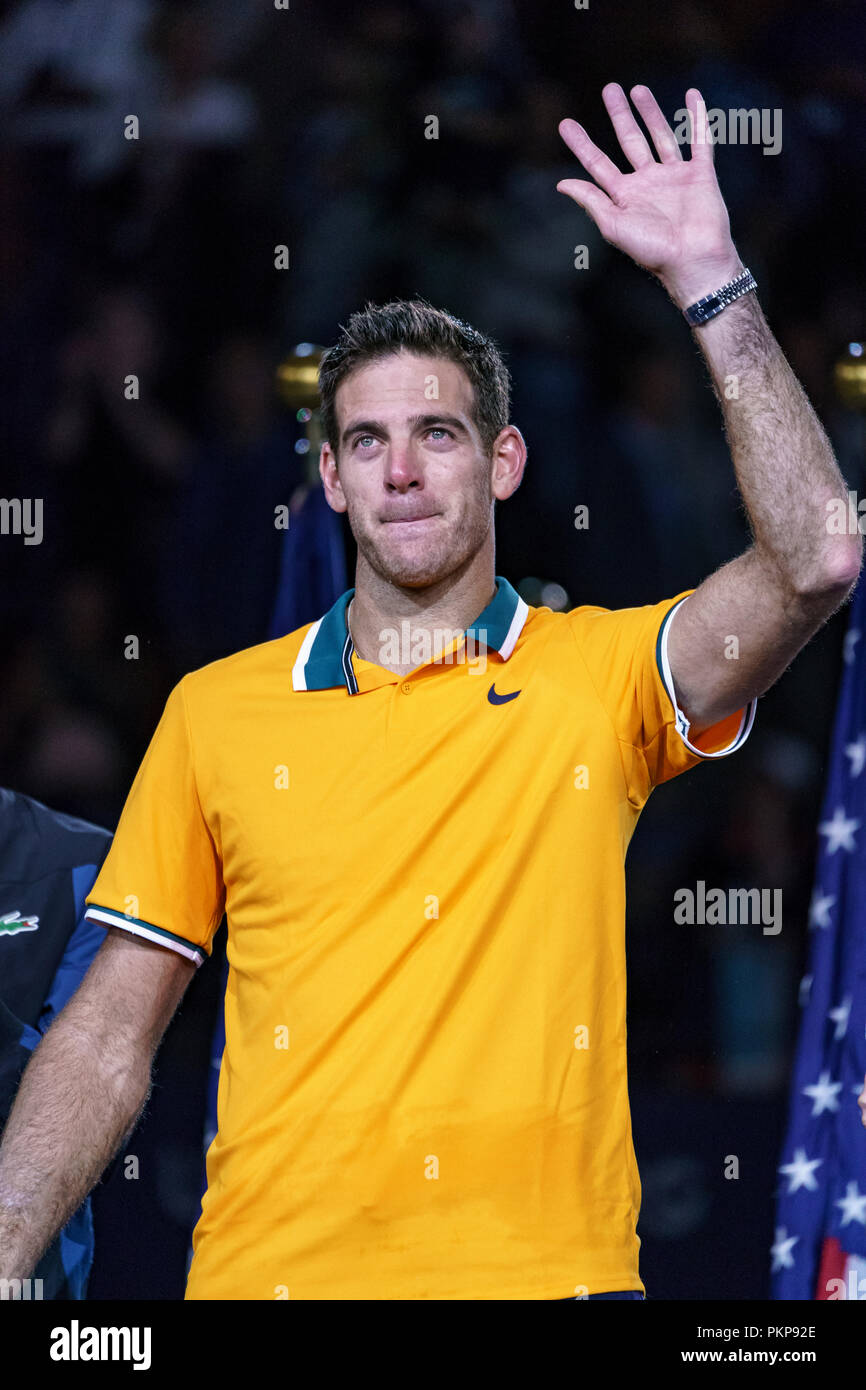 Juan Martin del Potro (ARG) finaliste dans la finale chez les hommes à l'US Open de Tennis 2018. Banque D'Images
