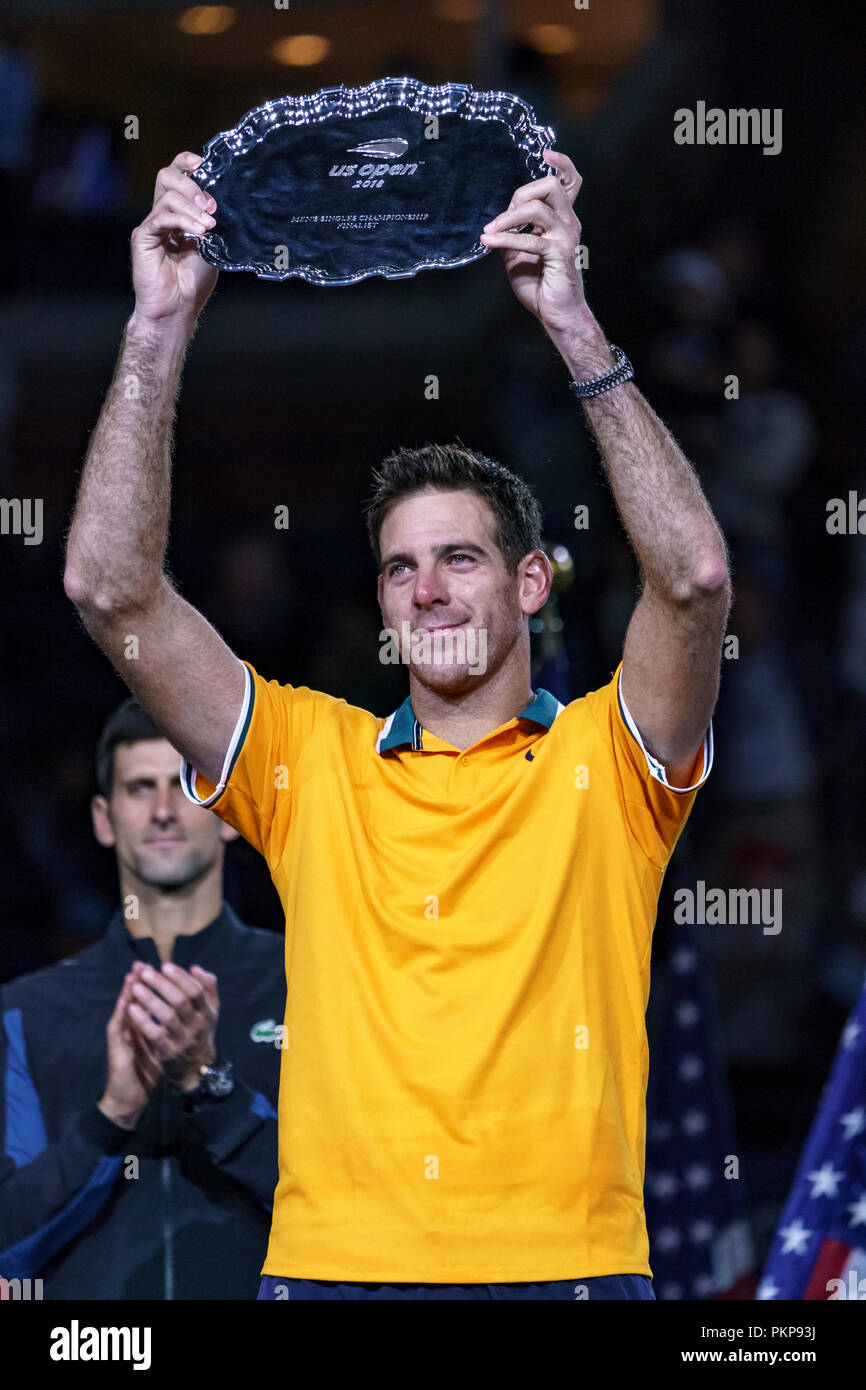 Juan Martin del Potro (ARG) finaliste dans la finale chez les hommes à l'US Open de Tennis 2018. Banque D'Images