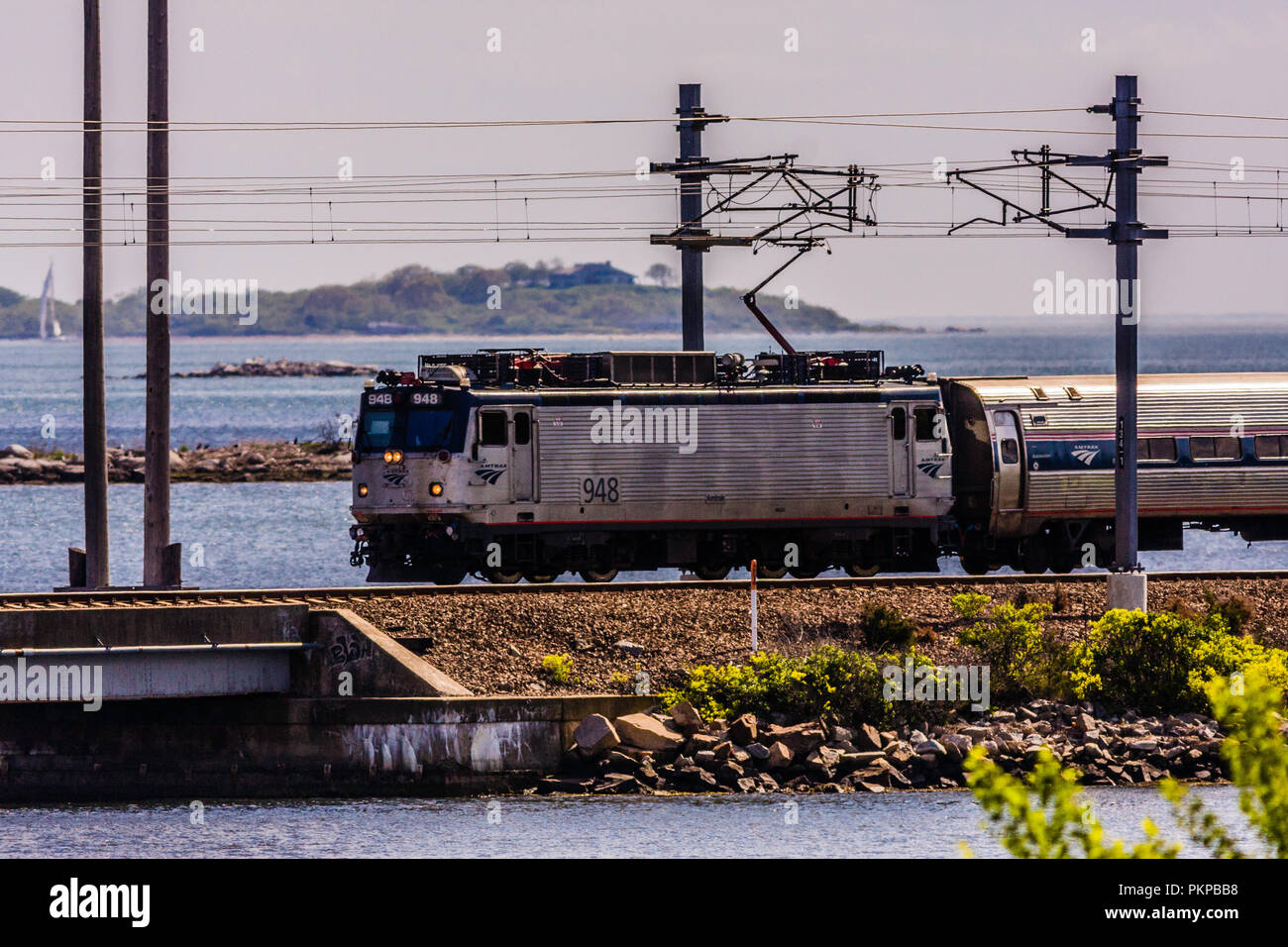 _ Amtrak Mystic, Connecticut, USA Banque D'Images