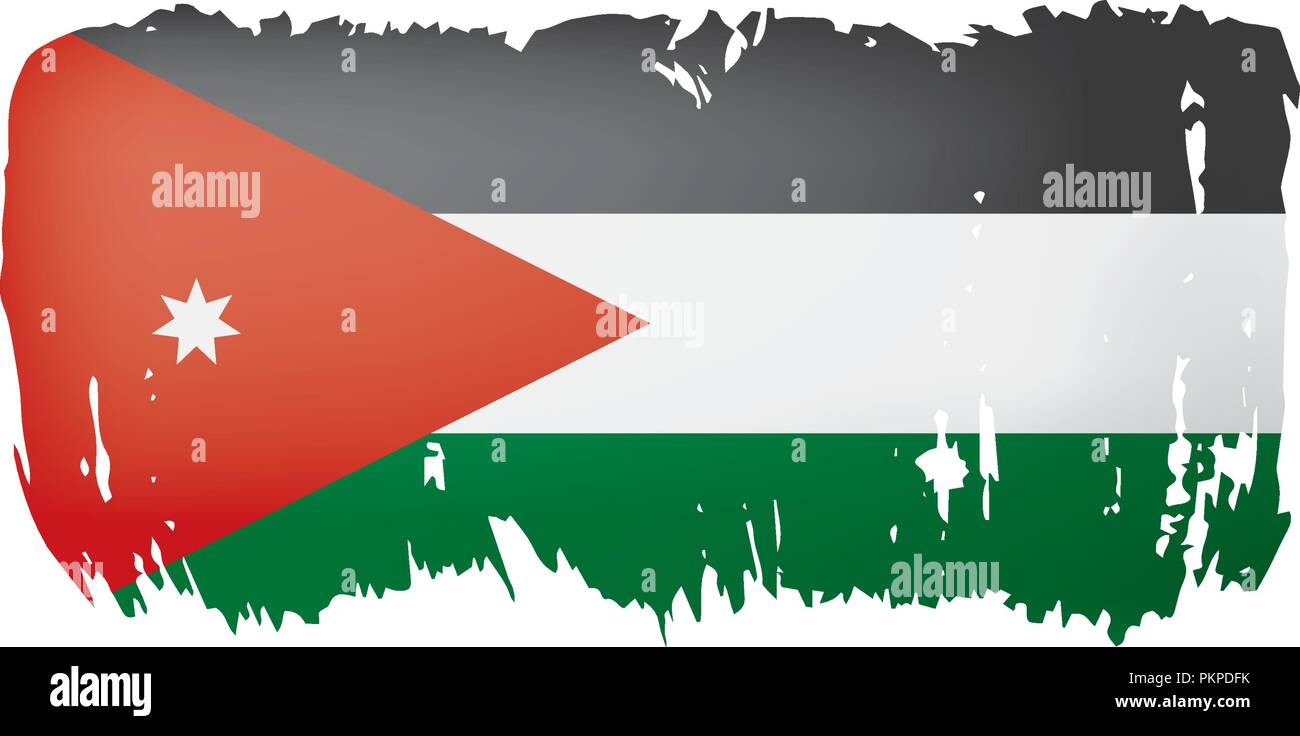 Drapeau de la Jordanie, vector illustration sur fond blanc Illustration de Vecteur