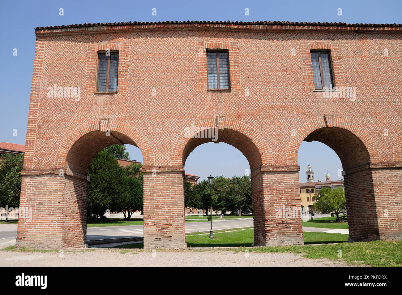 L'Italie, Lombardie, Sabbionetta, murs du palais. Banque D'Images