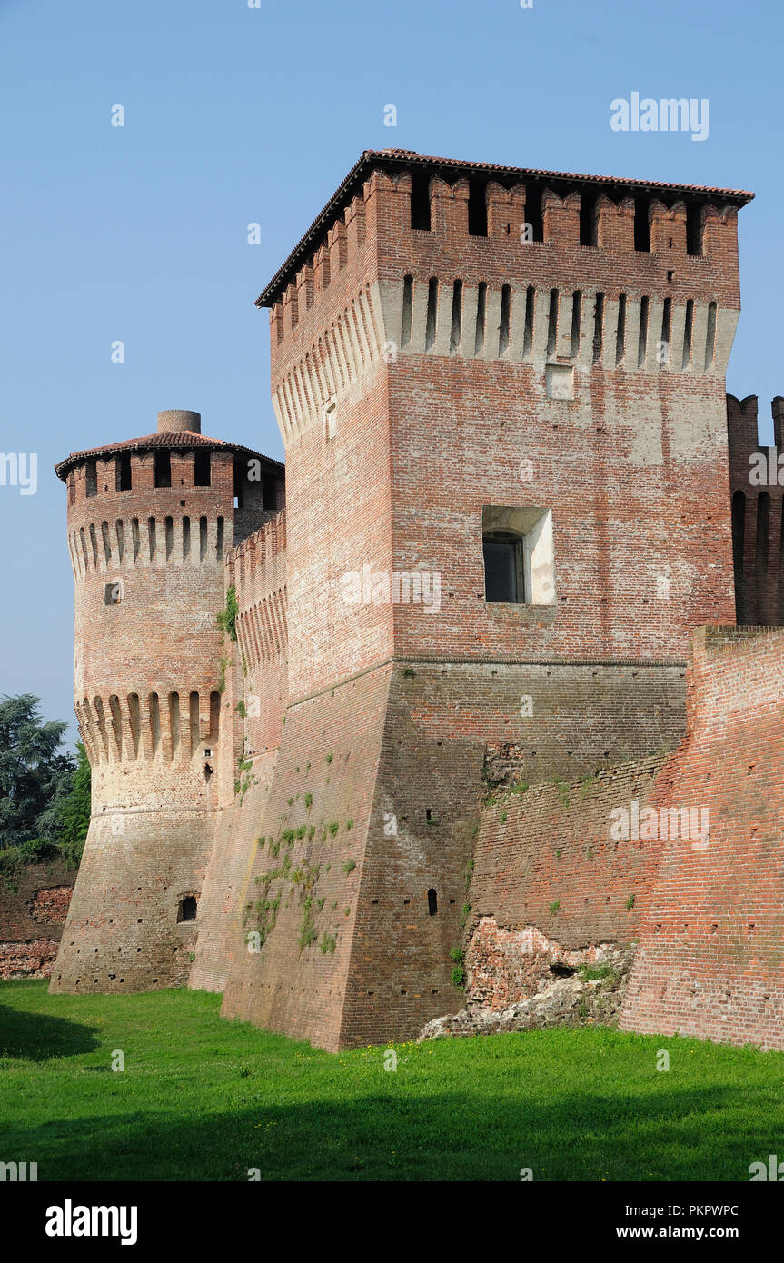 L'Italie, Lombardie, Soncino, le château des Sforza. Banque D'Images