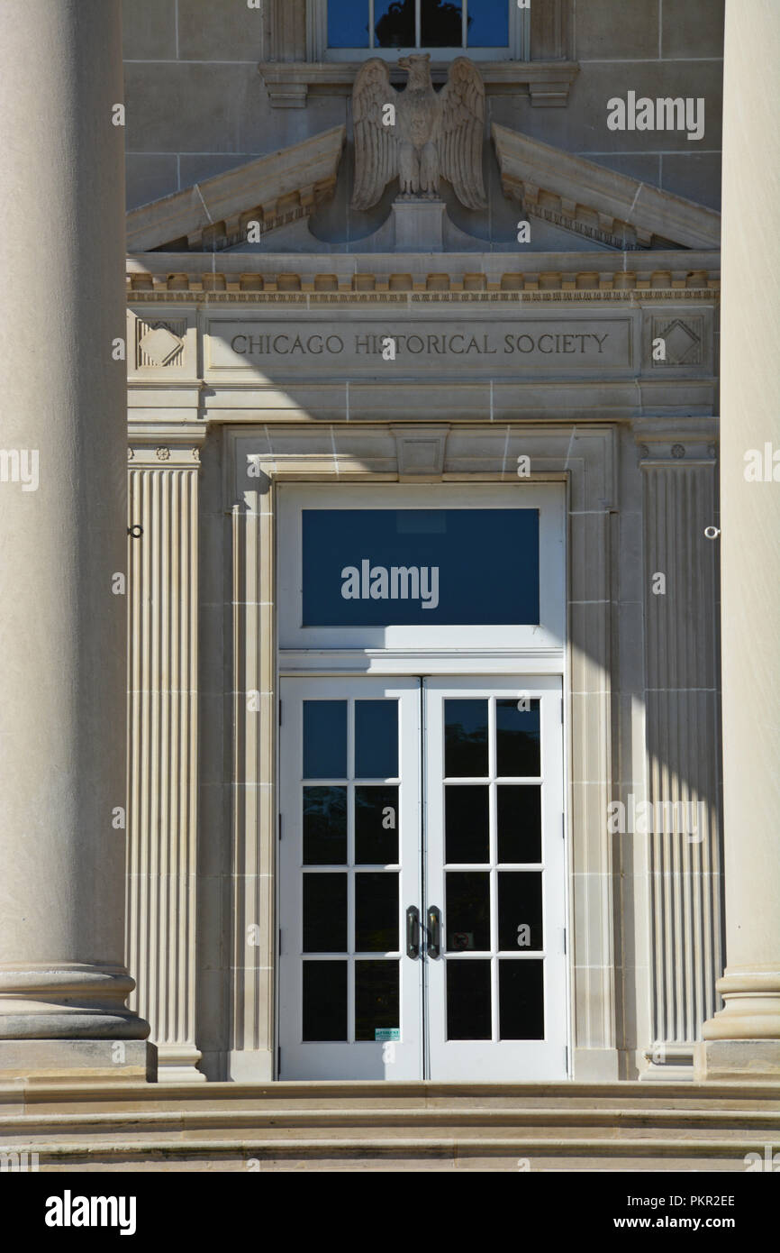 L'entrée originale pour l'ex Chicago Historical Society, qui est aujourd'hui connu comme le Chicago History Museum. Banque D'Images