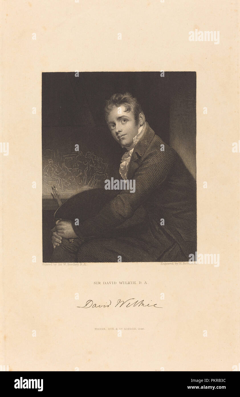 Sir David Wilkie, R.A. Date : 1846 publié. Technique : gravure avec crépi. Musée : National Gallery of Art, Washington DC. Auteur : John Henry Robinson d'après sir William Beechey. Banque D'Images