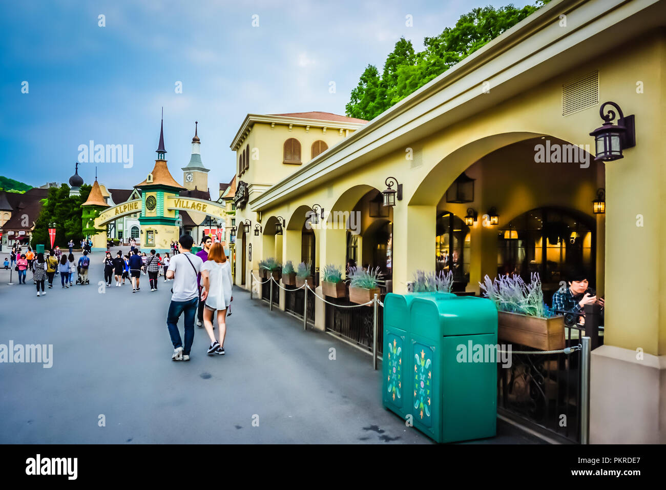 Séoul, Corée du Sud - 16 mai 2017 : dans la région de Alpine Village, Yongin Everland. Banque D'Images