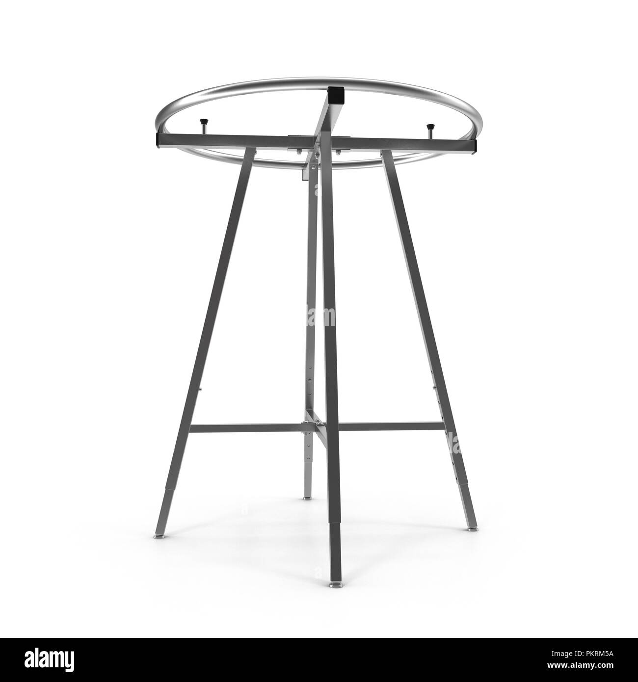 Tube rond sur rack de vêtements blancs. 3D illustration Banque D'Images