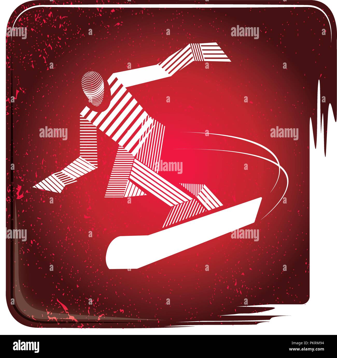 L'icône du snowboard stripy Illustration de Vecteur