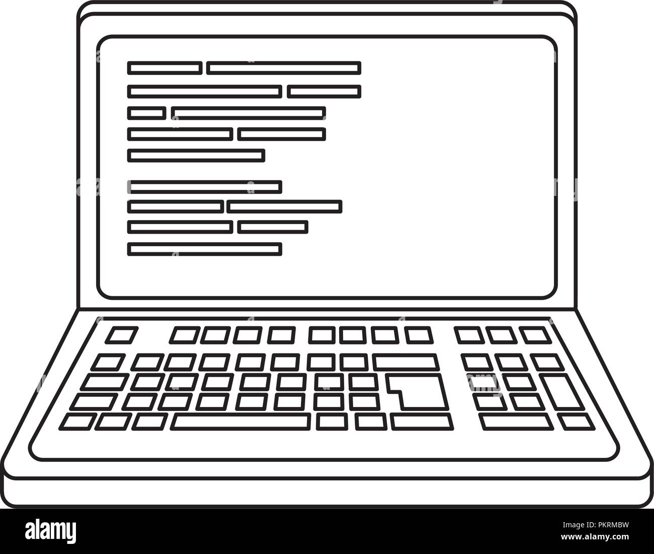 Les grandes lignes du code de programmation portable technologie web Illustration de Vecteur
