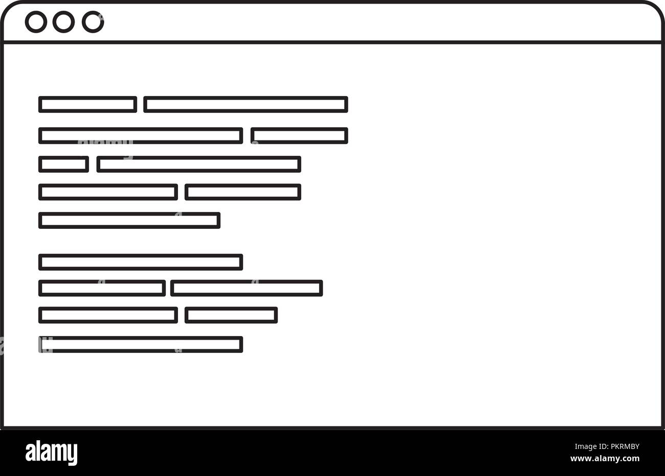Aperçu de la technologie du système de code de programmation de site web Illustration de Vecteur