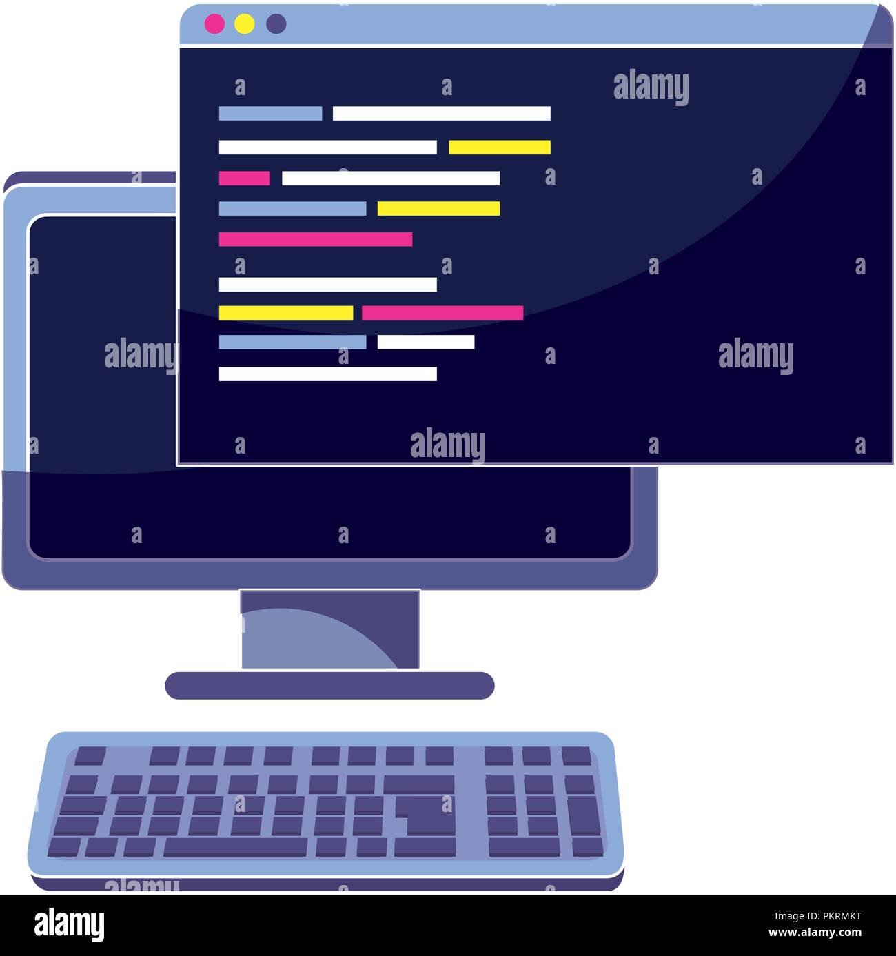Site web de l'ordinateur et la programmation avec code de données Illustration de Vecteur