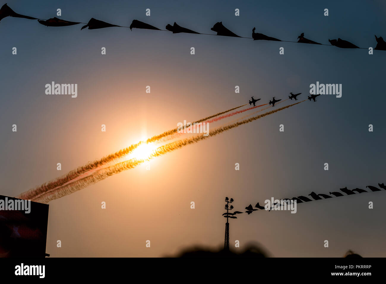 Izmir, Turquie - 9 septembre 2018. Turk Solo effectue un Air Show sur Ciel d'Izmir le jour de l'indépendance d'Izmir. Banque D'Images